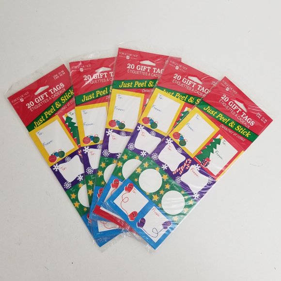 Christmas Peel & Stick Gift Tags Lot of 100 - Picture 1 of 2